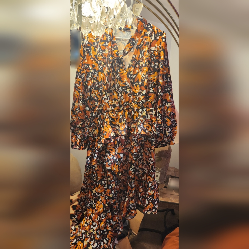 Eloquii Women Size 16 Autumn Leaves High Low